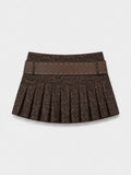 Leopard Print Pleated Skort