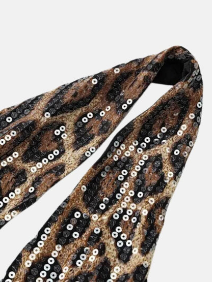 Y2K Leopard Sequin Halter Top