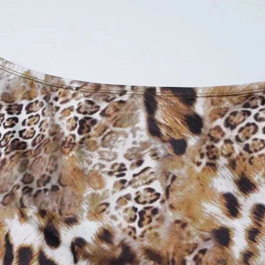 Y2K Leopard Top & Skirt Two Piece Set
