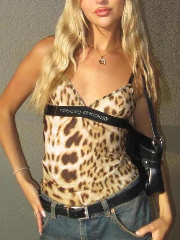 Y2K Leopard Top