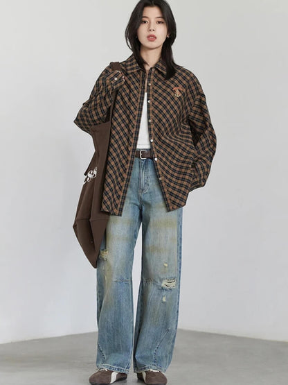Y2K Loose Fit Distressed Jeans