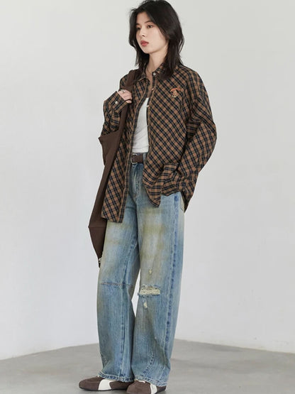 Y2K Loose Fit Distressed Jeans