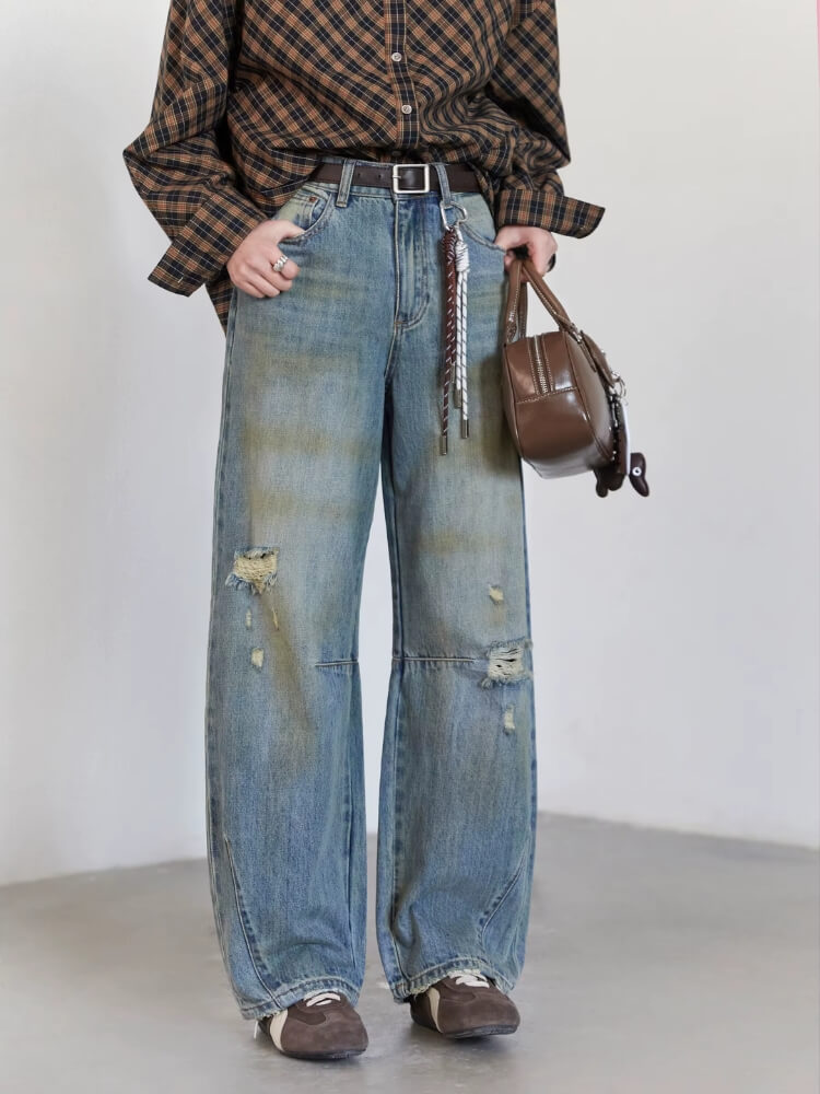 Y2K Loose Fit Distressed Jeans
