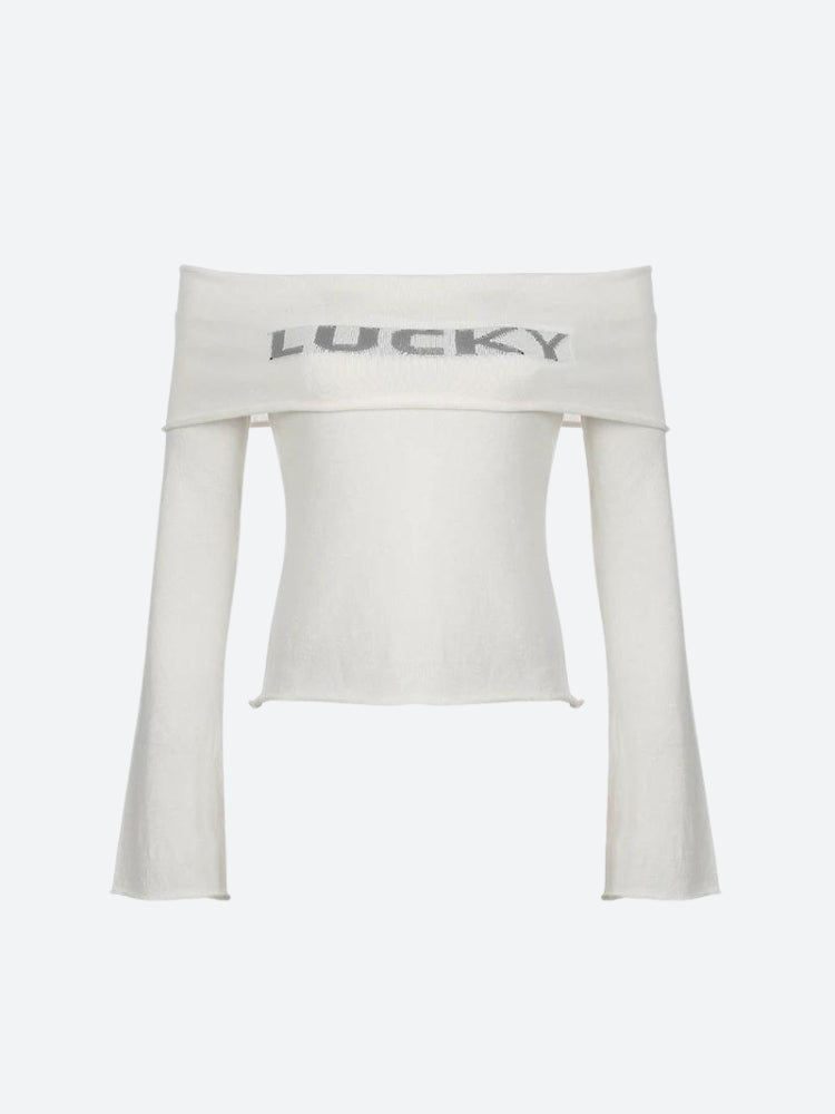 Y2K Lucky Off Shoulder Top