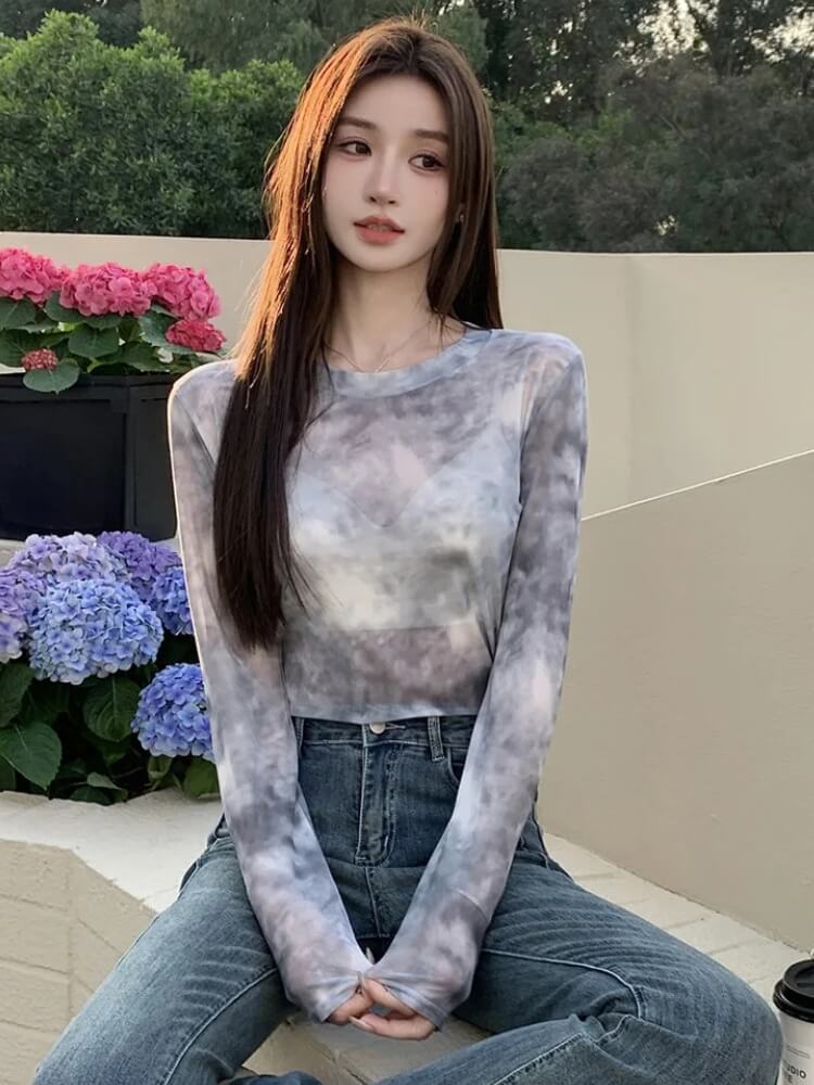 Y2K Mesh Cloud Top