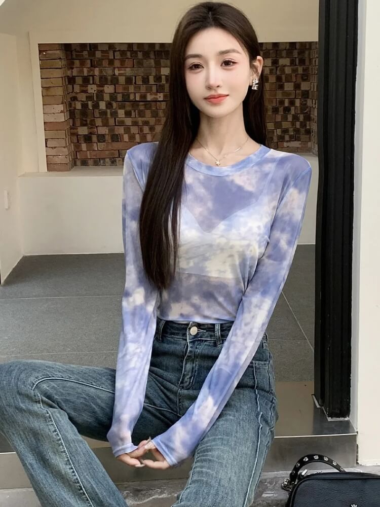 Y2K Mesh Cloud Top