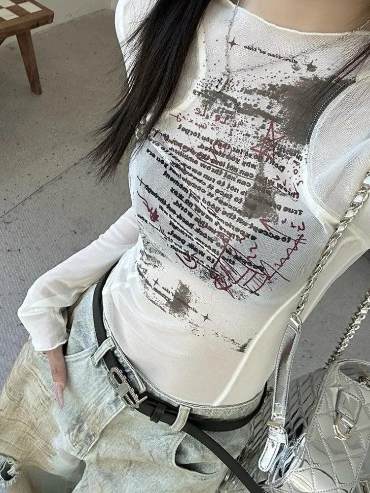 Y2K Mesh Top