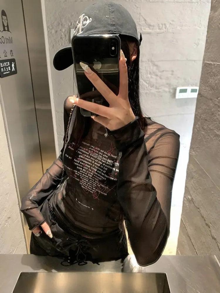 Y2K Mesh Top