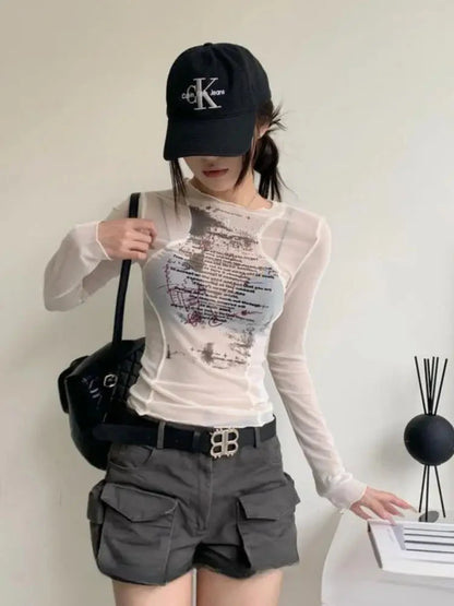 Y2K Mesh Top