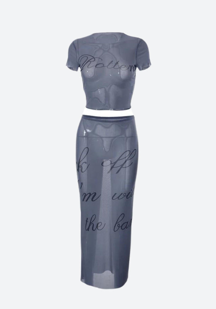 Y2K Mesh Two Piece Set