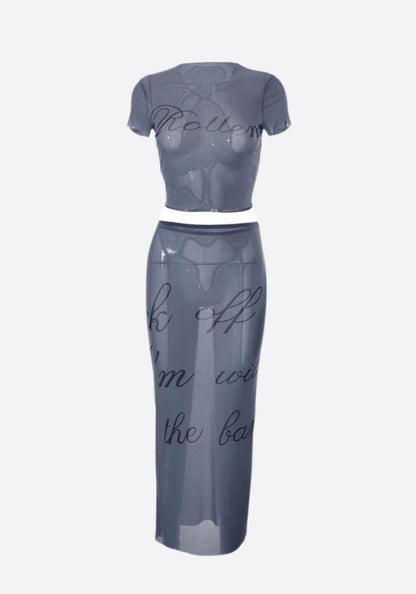 Y2K Mesh Two Piece Set