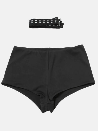 Y2K Metal Trim Top & Shorts Set