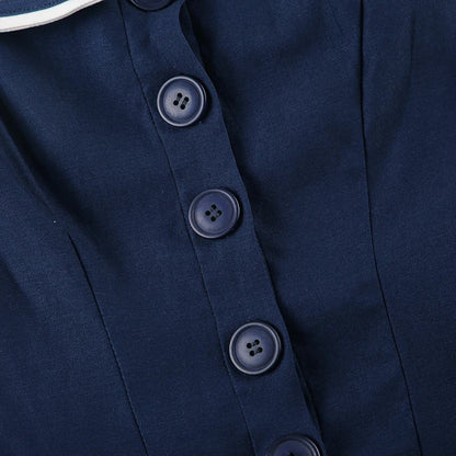 Y2K Nautical Button Mini Dress