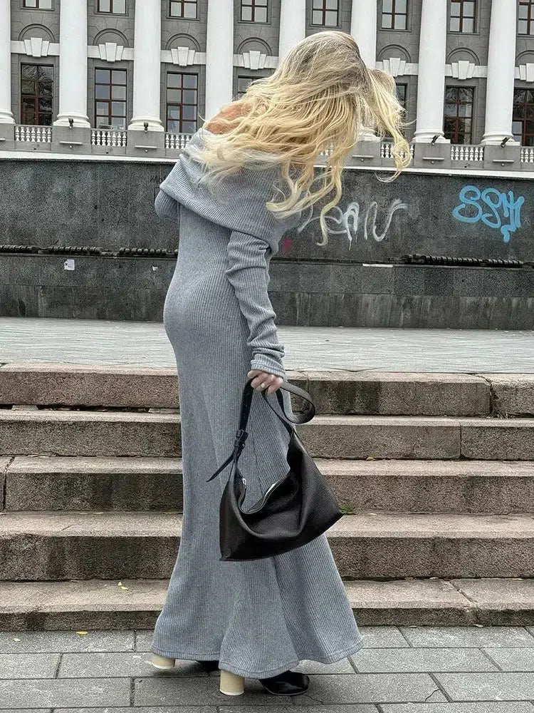 Y2K Off- Shoulder Maxi Dress