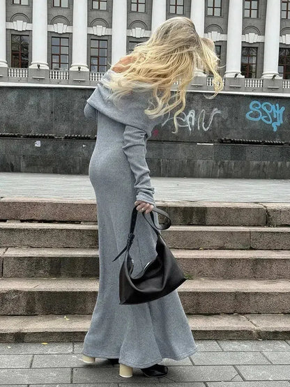 Y2K Off- Shoulder Maxi Dress