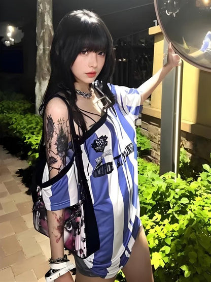 Y2K One Shoulder Jersey Top