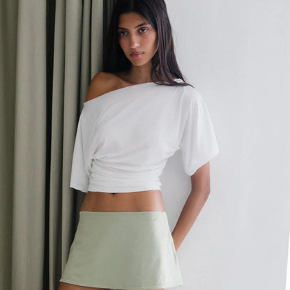 Y2K One Shoulder Ruched Top
