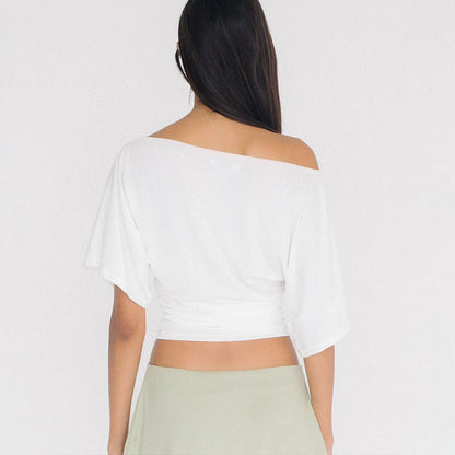 Y2K One Shoulder Ruched Top