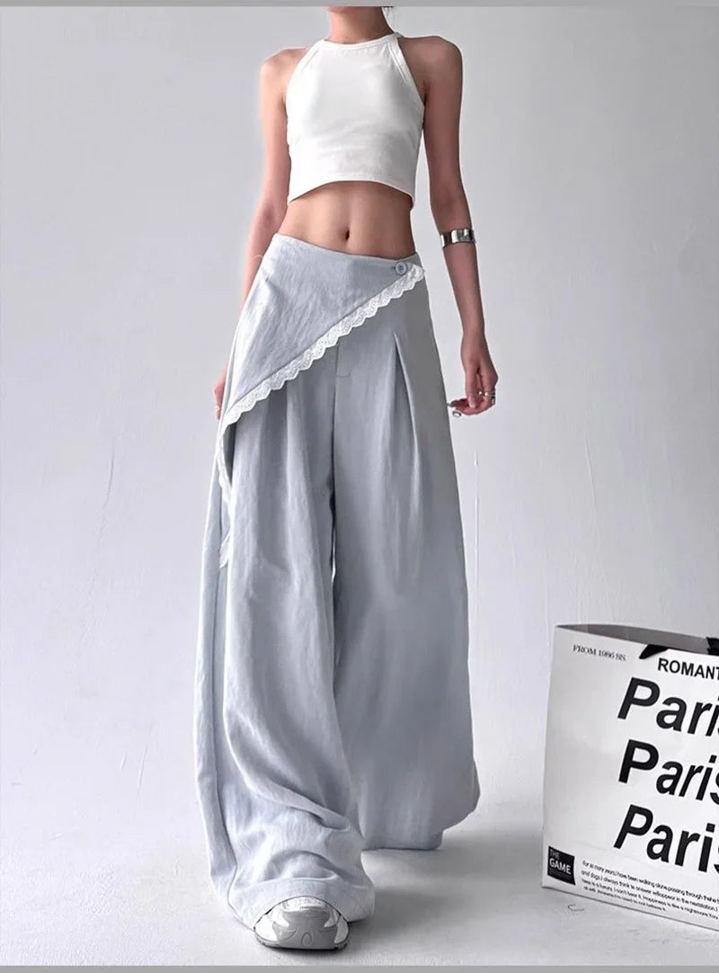 Y2K Overlay Wide Leg Pants