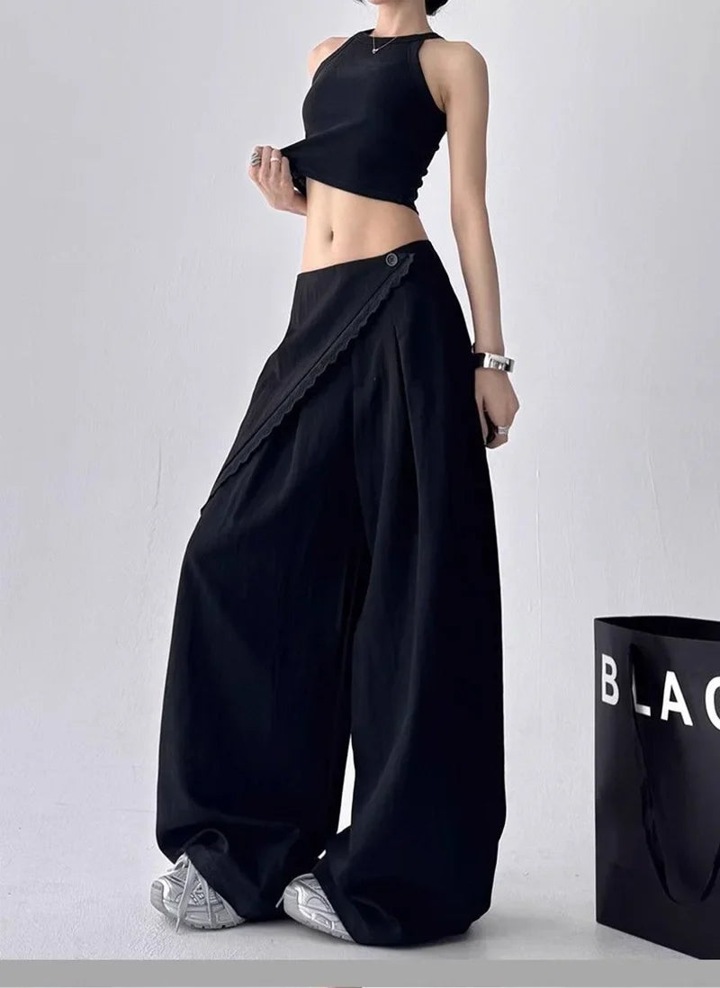 Y2K Overlay Wide Leg Pants