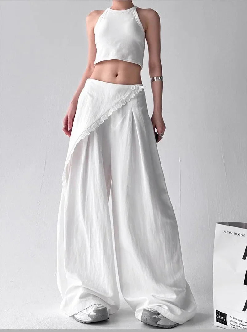 Y2K Overlay Wide Leg Pants