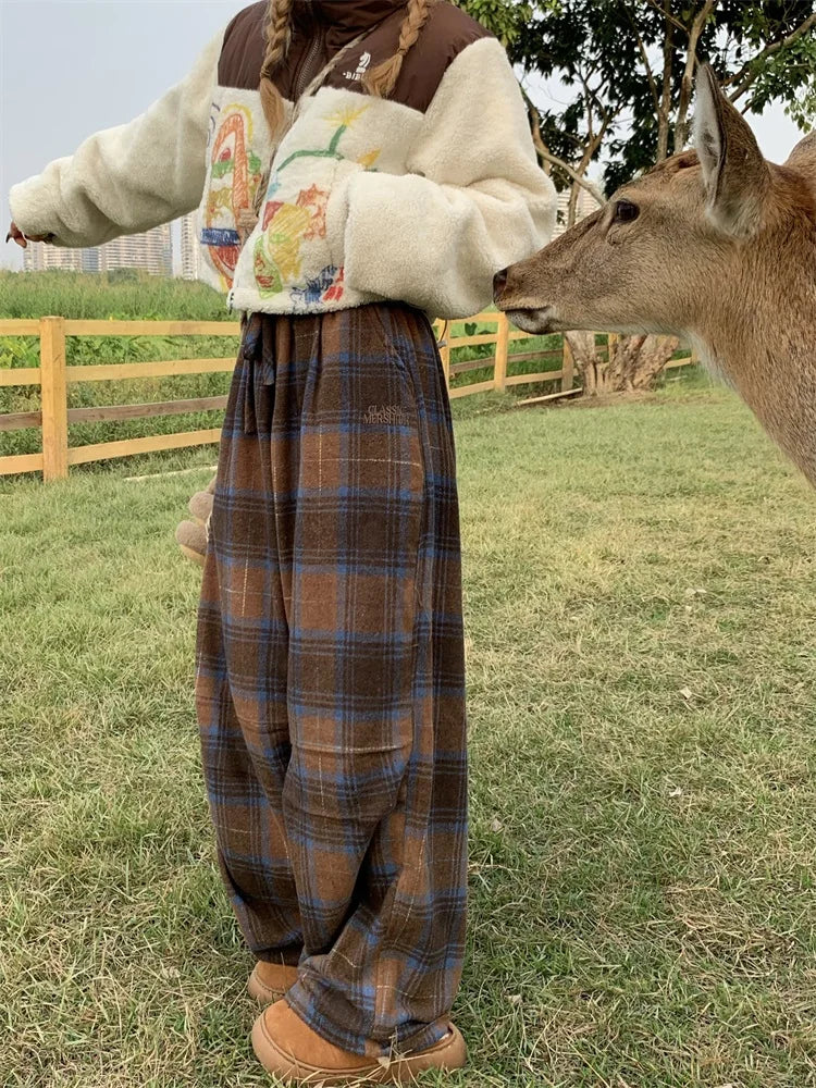 Y2K Oversized Plaid Sweatpants