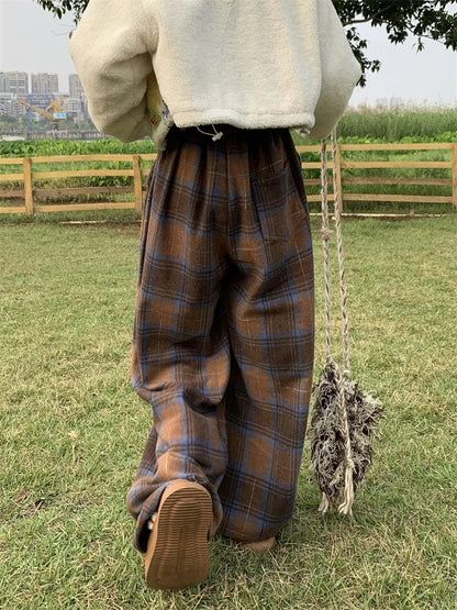 Y2K Oversized Plaid Sweatpants