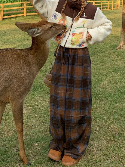 Y2K Oversized Plaid Sweatpants