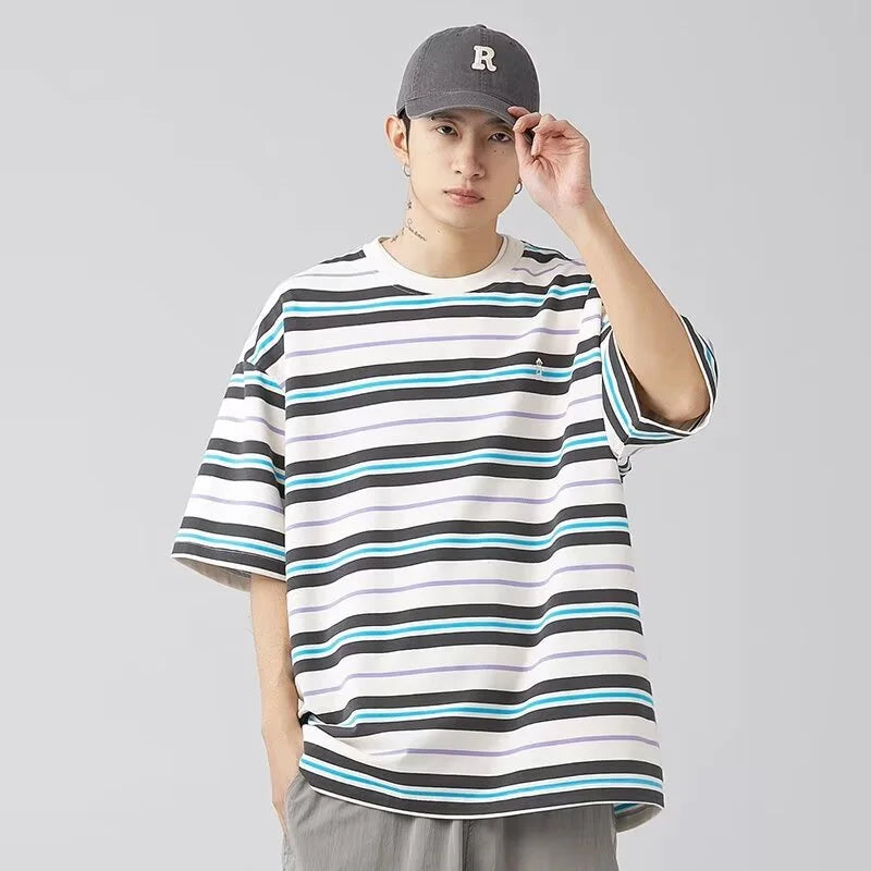 Y2K Oversized Striped Tee