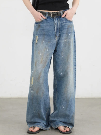 Y2K Paint Splatter Jeans