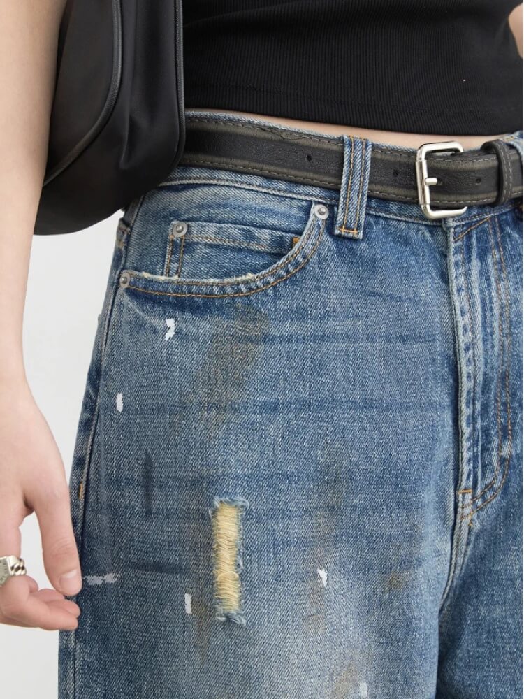 Y2K Paint Splatter Jeans