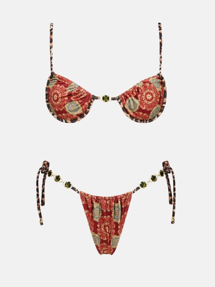 Y2K Paisley Bikini Set