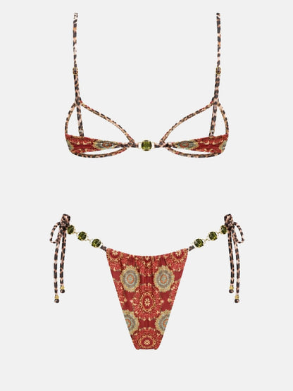 Y2K Paisley Bikini Set