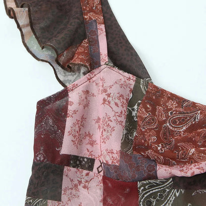 Y2K Paisley Mesh Top