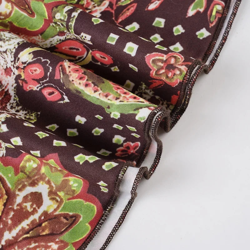 Y2K Paisley Tube Mini Dress