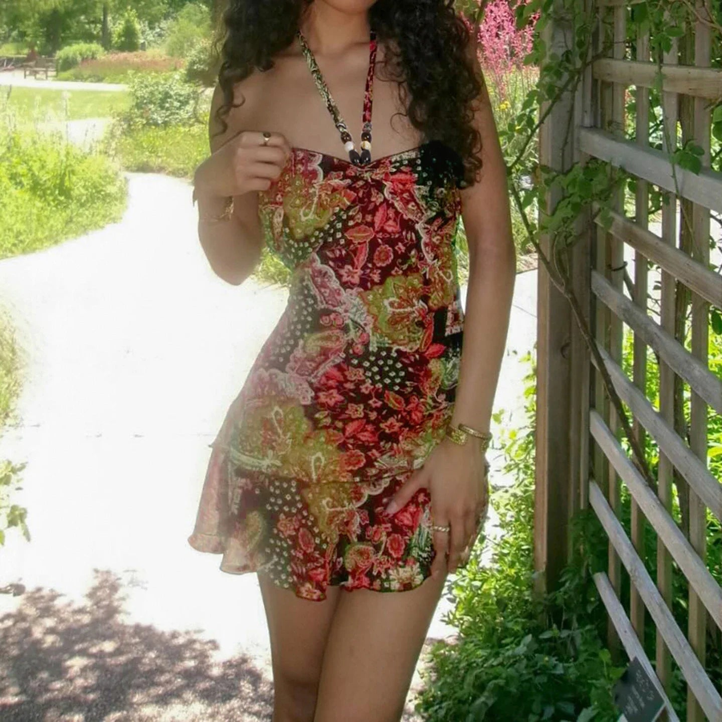 Y2K Paisley Tube Mini Dress