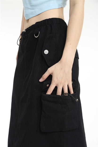 Y2K Parachute Maxi Skirt