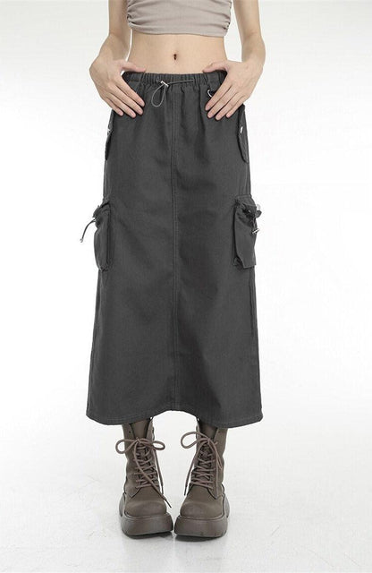 Y2K Parachute Maxi Skirt