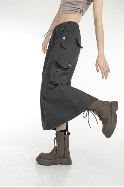 Y2K Parachute Maxi Skirt