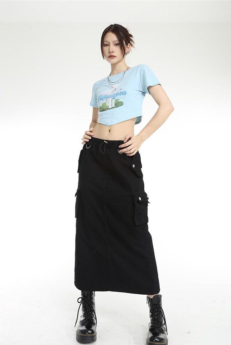 Y2K Parachute Maxi Skirt