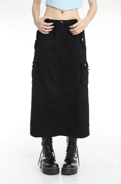 Y2K Parachute Maxi Skirt