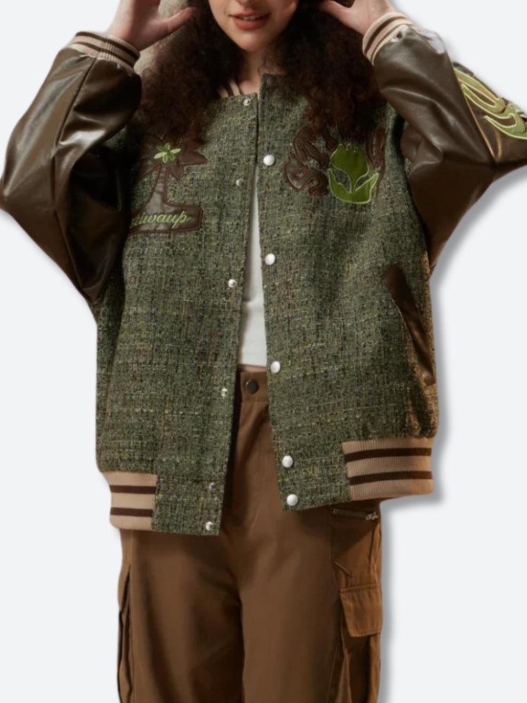 Y2K Patchwork Bomber Jacket