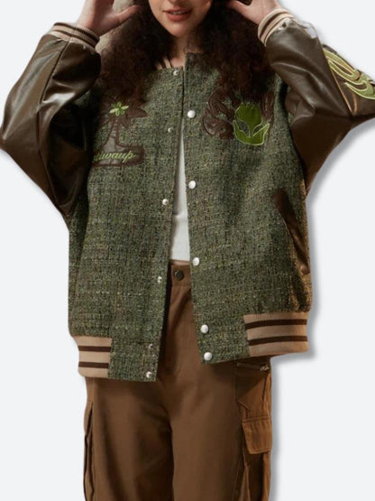 Y2K Patchwork Bomber Jacket