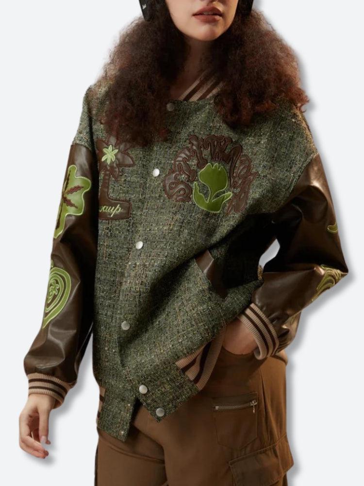 Y2K Patchwork Bomber Jacket