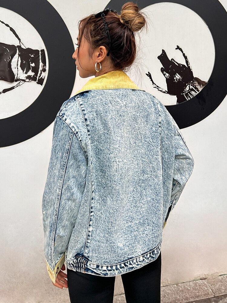 Y2K Patchwork Denim Jacket