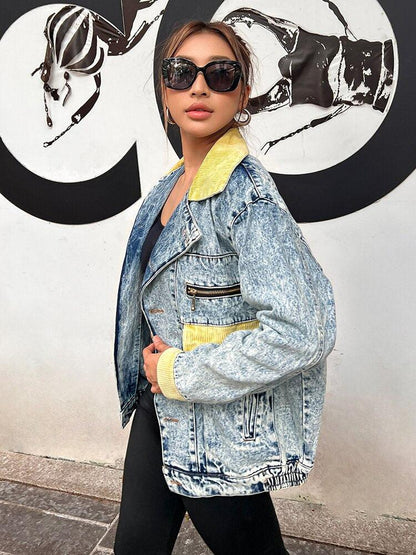 Y2K Patchwork Denim Jacket