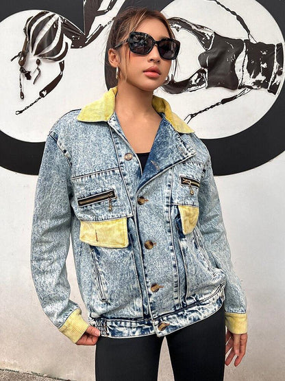 Y2K Patchwork Denim Jacket
