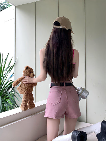 Y2K Pink Denim Mini Skort