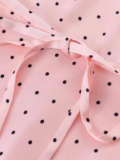 Y2K Pink Polka Dot Maxi Dress