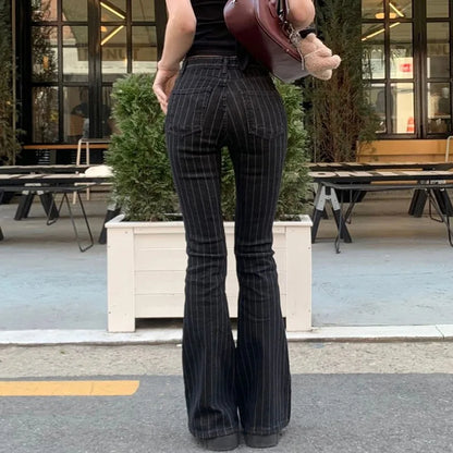 Y2K Pinstripe Flare Pants